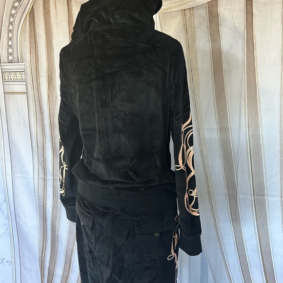 BCBG MAXAZRIA black & peach jogger 80% cotton 20% polyester - Picture 9 of 9